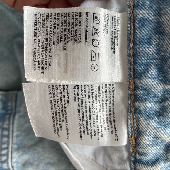 Tall 32”w sz6-8 wide leg H&M Divided distressed look blue jeans cotton cargo - Picture 3 of 8